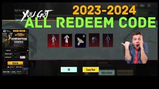ALL Redeem code Pubg Mobile || Working and with proof|| TODAY 2023-2024||