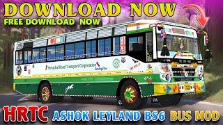 Download Now || HRTC Ashok Leyland bs6 ordinary Bus Mod || Bussid || Him Herox || Hrtc New Bus Mod