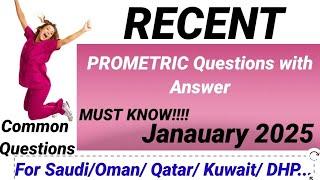 Recent Prometric Questions and Answer 2025 for Saudi ,Oman, Kuwait , Qatar,