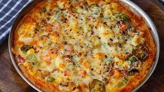 ఇప్పుడు ఈస్ట్ లేకుండా గోధుమ పిండితో ఇంట్లోనే హెల్దీ పిజ్జా రెడీWheat Flour Pizza | Veg Pizza Recipe