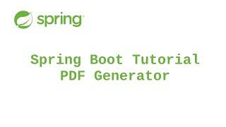 Java Spring Boot PDF Generator Tutorial