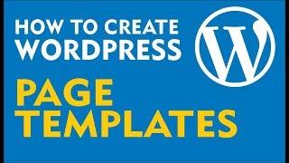 How to create a page template in WordPress