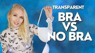 Bra vs No Bra Transparent Crop Top | Natural Mom Body Try On | Aspen Sage Try On