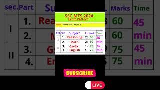 SSC MTS Syllabus ~2024 || Ssc MTS New Pattern ~2024 syllabus || SSC MTS Syllabus 2024 in Hindi ||