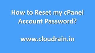 How to Reset my cPanel Account Password