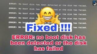 error no boot disk has been detected or the disk has  failed computer‍