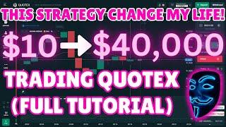 BEST NO LOSS QUOTEX TRADING TUTORIAL FOR BEGINNERS 2024|$10️$40,000 TRADING BINARY OPTIONS LIVE️