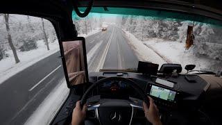 Зимние приключения с Mercedes Actros L: ледяная поездка ️