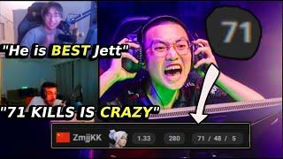 Tarik and TenZ React to When EDG ZmjjKK 'Kangkang" SENT HOME T1 with 71 Kills Jett Performance #vct