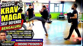 Krav Maga (Self Defense) by Franklin Joseph Bengaluru ~ Bag Work + High Stress Drill A394  #KravMaga