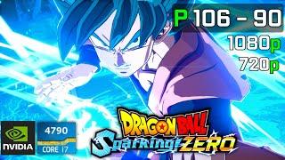 Dragon Ball Sparking! Zero | P106-090 6GB + i7 4790 | 1080p, 720p, Low