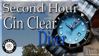 It's Not Just Clear, It's Gin Clear.  Second Hour Watches Gin Clear Diver Review ( Pastel Blue)