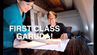 FIRST CLASS GARUDA INDONESIA JAKARTA-LONDON B777-300 REVIEW!