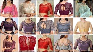 Latest Beautiful Net Blouse Designs 2024 | Beautiful Net Blouse Neck Design\Net Blouse Design Images