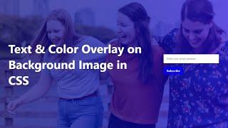 Background Image Color Overlay CSS | How to Create Text Overlay in CSS | Color Overlay CSS