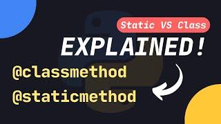 Class Methods, Static Methods, & Instance Methods EXPLAINED in Python