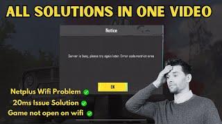 All BGMI Issue's Solution in One Video | 20ms Problem | BGMI not Open on Wifi | Netplus Wifi Problem
