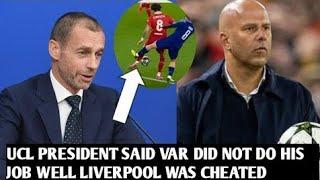 UEFA PRESIDENT BLASTS REFEREES AFTER LIVERPOOL’S CONTROVERSIAL CHAMPIONS LEAGUE EXIT!