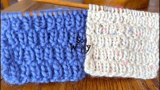 How to Knit the Grass Stitch Pattern (identical on both sides and doesn't curl!)- So Woolly