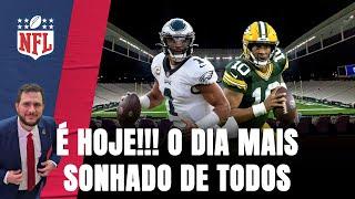 A NFL ESTÁ NO BRASIL!!! CHEGOU O SONHADO DIA DE EAGLES E PACKERS NA ARENA CORINTHIANS