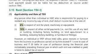 Section 194I - TDS on RENT