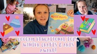 Winter craft idea, New games from Coogam toys and Arts award collage project. Family vlog 13.11.24