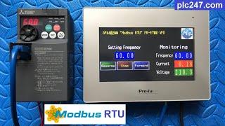 Proface HMI "Modbus RTU" Mitsubishi FR E700 VFD