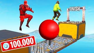 FINISH FIRST To WIN 100,000 V-Bucks! (Fortnite 150 LEVEL Deathrun)