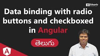 Data binding with radio buttons and checkboxed in Angular || Telugu