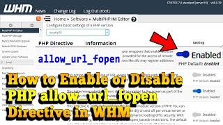 How to enable and disable the PHP allow_url_fopen directive? [EASY GUIDE]️