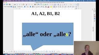 Deutsch lernen learn German "alle" und "alles" A1, A2, B1, B2