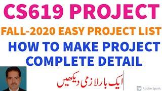 CS619 Final Year Project Fall 2020 Complete detail List of Easy Project