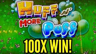 TURNED MY FREE PLAY INTO A 100x WIN on HUFF N MORE PUFF!