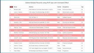 Ajax Animated Delete Multiple Records using PHP