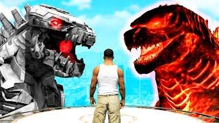 GTA 5 - LAVA GODZILLA vs MECHAGODZILLA!!