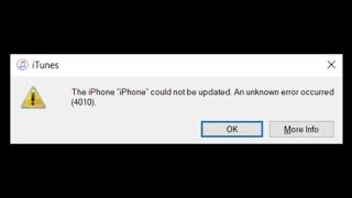 iPhone iPad iPod Error 4010 Update and Restore Problem Fix Repair Windows 10