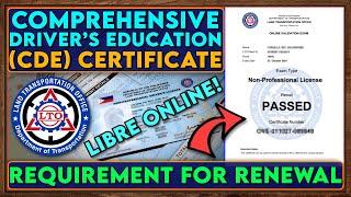 Paano Kumuha ng CDE Certificate Online ng Libre || Comprehensive Driver's Education/Examination