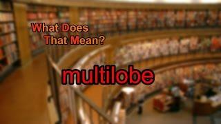 What does multilobe mean?