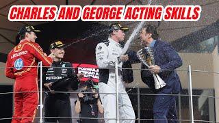 Charles Leclerc and George Russell ACTING SKILLS with Brad Pitt for upcoming F1 Movie