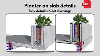 Planter on reinforced concrete slab structural details