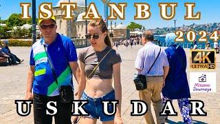 ISTANBUL USKUDAR SUNNY DAY 4K WALKING TOUR | SEASIDE, BAZAAR, LOCAL MARKETS, FOODS | 9TH JUNE 2024