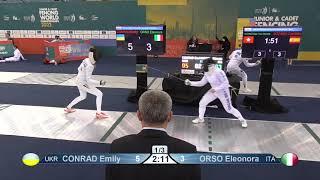 2022 229 T32 09 F E Cadets Individual Dubai UAE WCH GREEN ORSO ITA vs CONRAD UKR