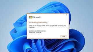 Microsoft Office Installation Error Code 30068-39. Something Went Wrong Sorry, We ran into a problem