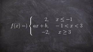 Find the value makes a piecewise function continuous with system of equations