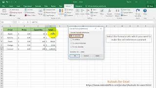 How to keep formula cell reference constant in Excel