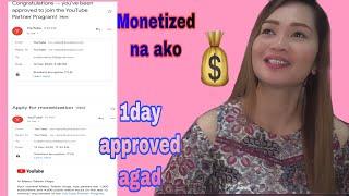 1DAY LANG APPROVE NA||PAANO MAG APPLY FOR MONETIZATION||STEP BY STEP