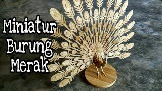 Miniatur Burung Merak (Versi Besar) || Mudah !! Kerajinan Tangan Bambu