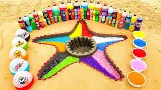 How to make Rainbow Starfish with Orbeez, Balloons Fanta, Coca Cola, Chupa Chups vs Mentos in Hole