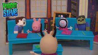 Peppa Pig School House Classroom Playset & Madame Gazelle Figures Unboxing Review Puppet Steve