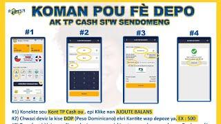 Kòman pou fè depo ak TP Cash Siw Sendomeng #bancos #republicadominicana #tpcash #lotomobil #haitian